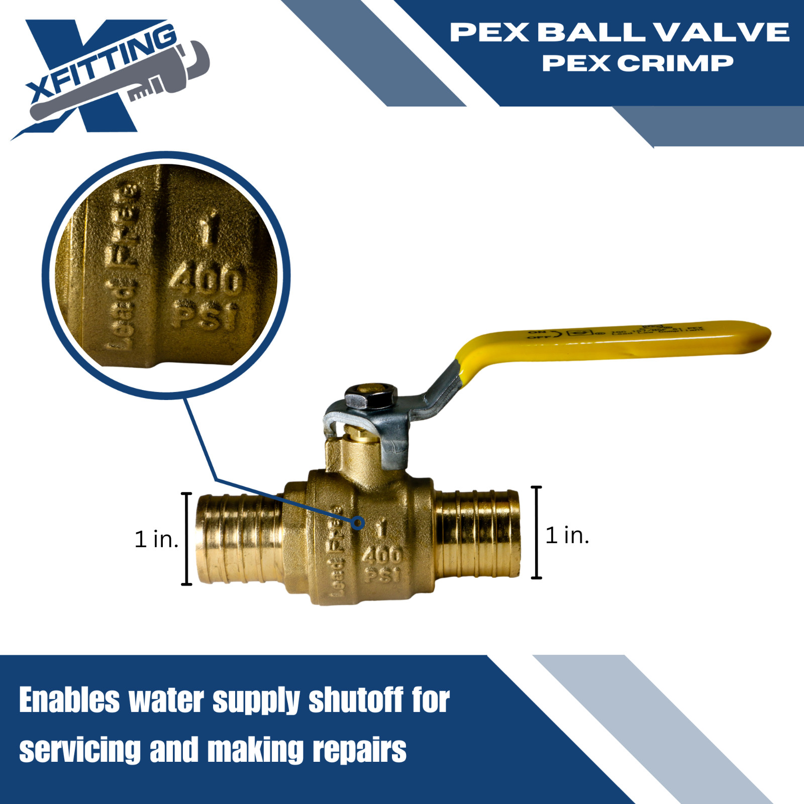 1 Piece 1 Inch Pex Ball Valve, 1″ Pex Ball Valve, Full Port