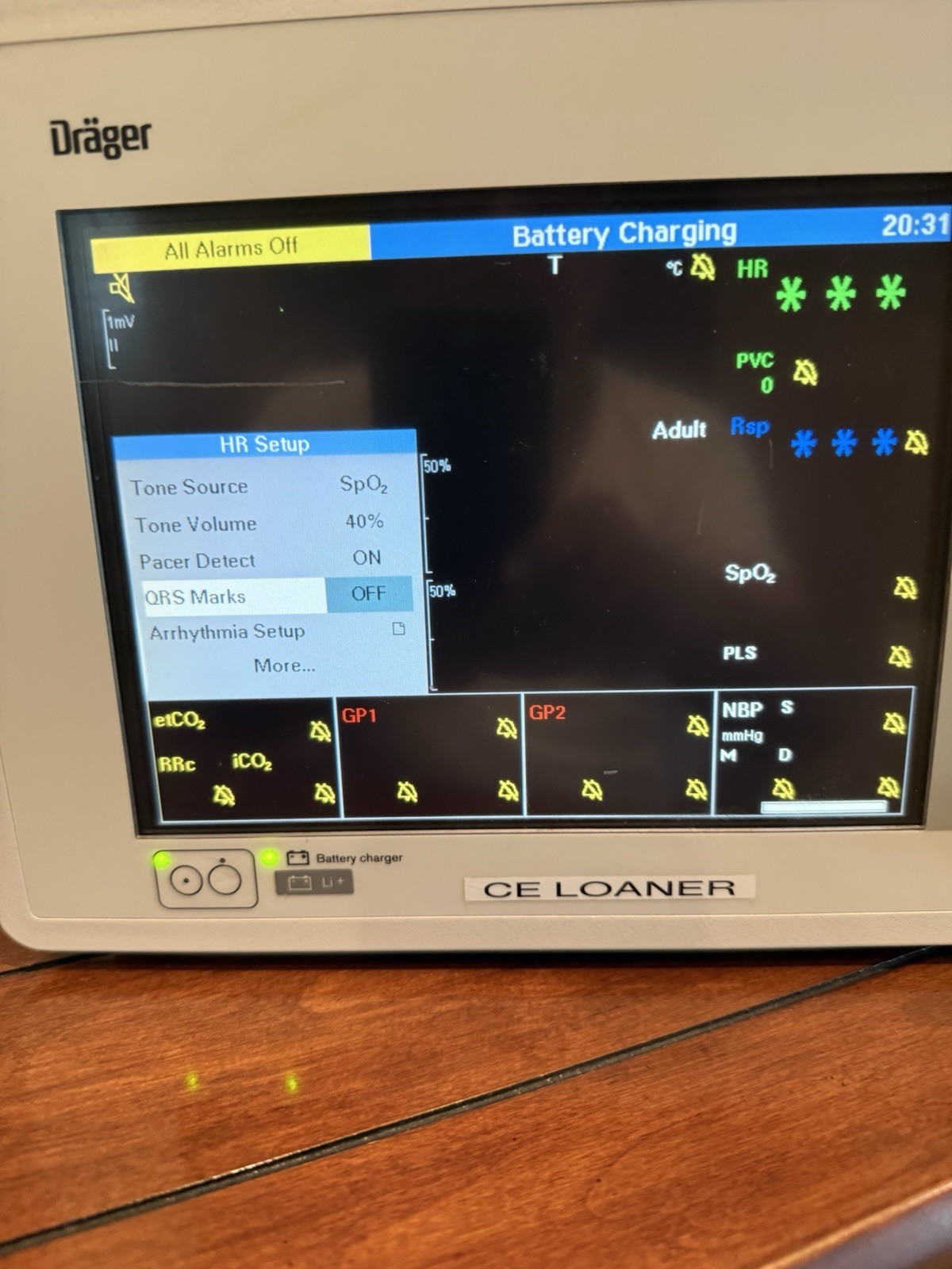 Drager Infinity Gamma XL Patient Monitor Unit With Power Supply