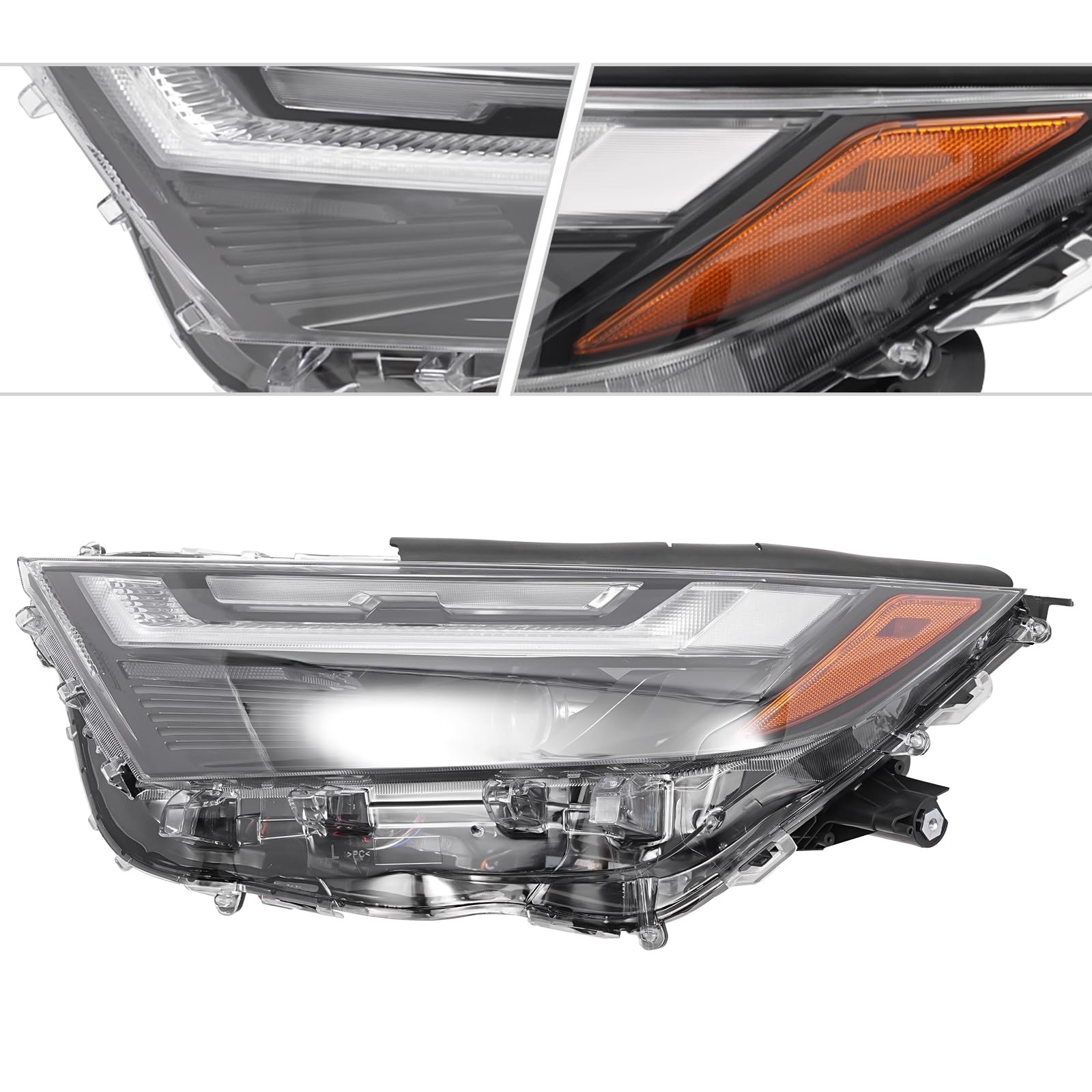 2022-2023 Toyota RAV4 XLE LED Left Driver Side Headlight Assembly Black Housing