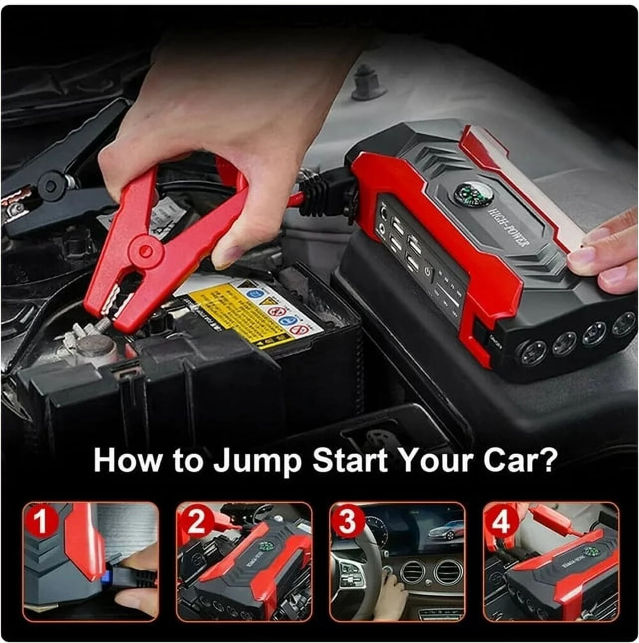 99800Mah Car Jump Starter, Peak Car Battery Charger, 12V Jump Box Jumper Battery