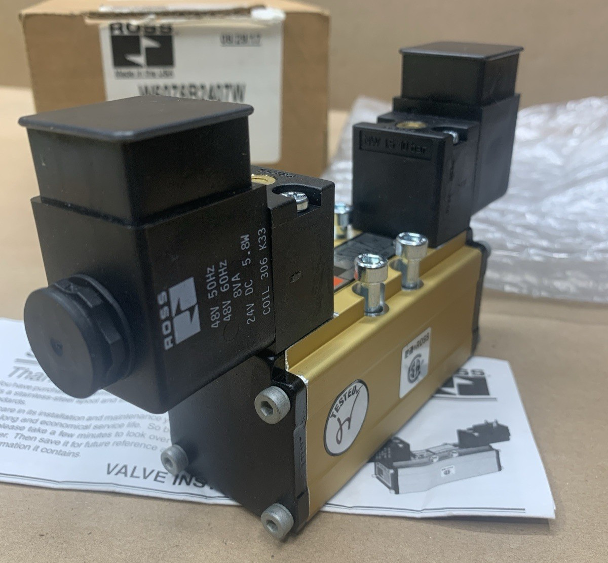 ROSS W6076B2407W SOLENOID VALVE 24 VDC