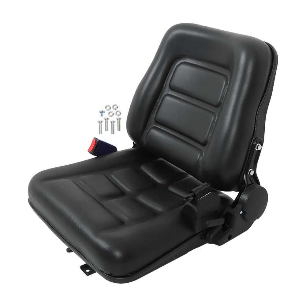 Universal Adjustable Forklift Tractor Seat Suspension Seat w/Safety Belt