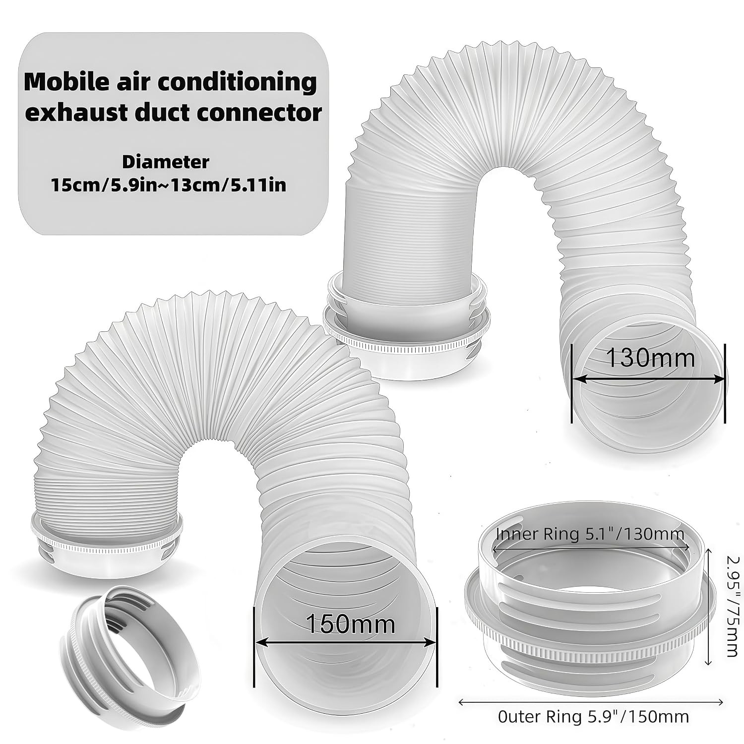 Portable Air Conditioner Hose Connector, Universal Exhaust Hose Coupler for 5.1