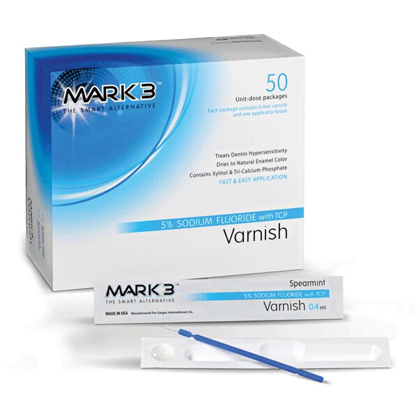 MARK3 100-7101 – 5% Sodium Fluoride Varnish with TCP – Spearmint, 50 box