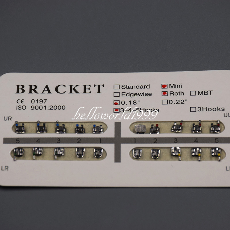 Dental Mini Roth .018 Slot 3-4-5 Hooks Orthodontic Metal Brackets Braces 50 Sets