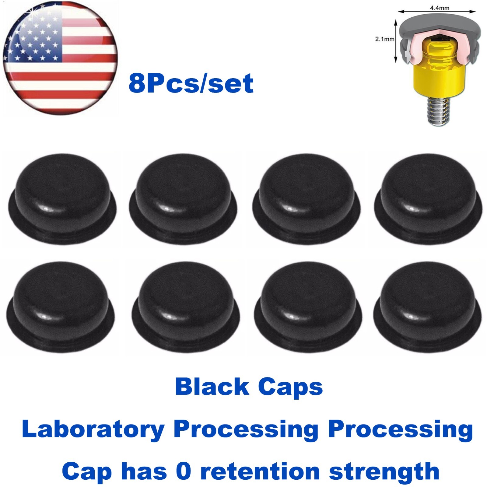 US 8Pcs Dental Overdenture Retention Caps For Implant Locator Abutment Inserts
