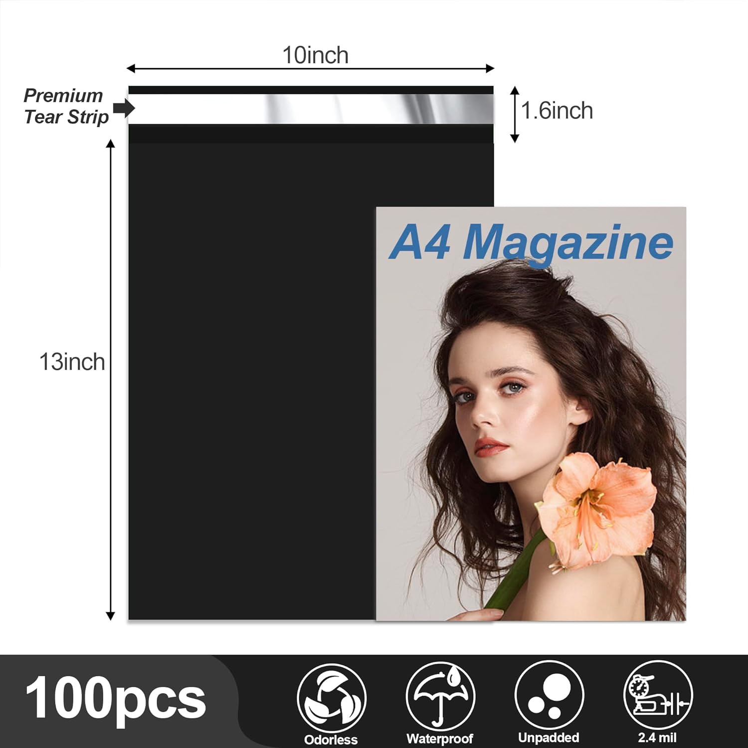 Thank You Poly Mailer 10X13 Inch 100 PCS, Shipping Bags for Clothing, Packaging