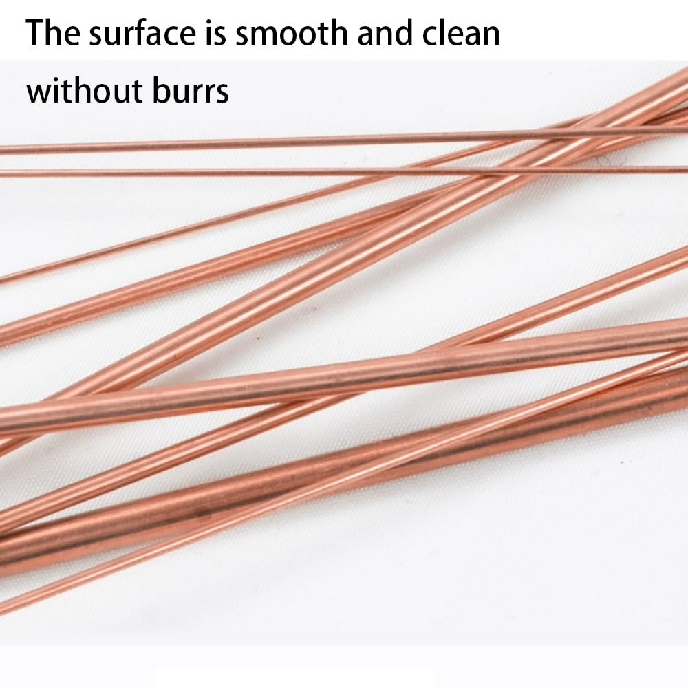 5PCS Pure Copper Round Rod Length 15.7″ Dia 1/8″ for grounding, Gardening, and C