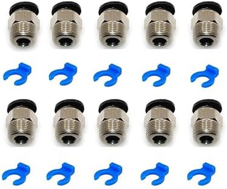 10PCS PC4-M10 Bowden Tube Coupler Male Straight PTFE Tube Push Pneumatic Connect
