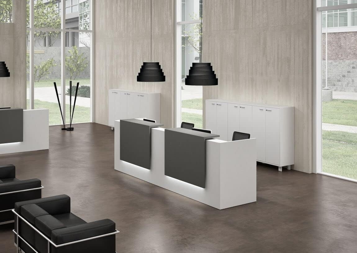 53″ Modern Reception Desk, Transaction Counter Top Laminate Standing Front Table