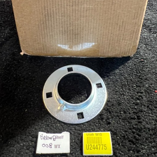 (QTY 5) Round Bearing Flange Bracket 4-Bolt Hole 6-inch Outer Dia. Silver
