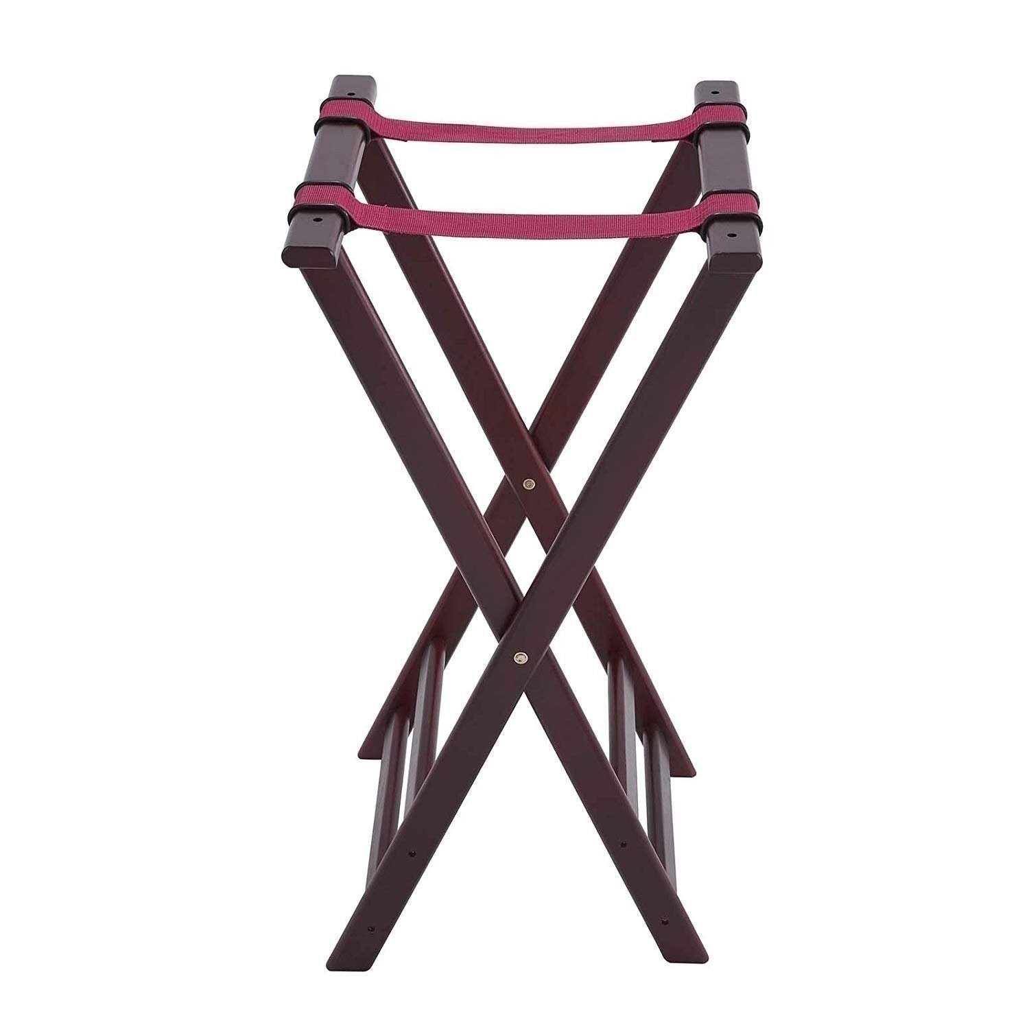 Winco Folding Tray Stand, 34-Inch, Mahogany