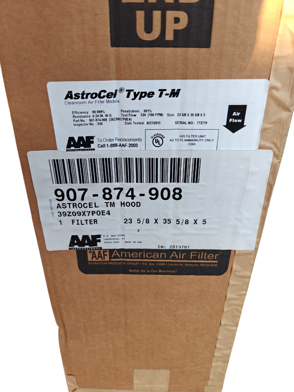 AAF AstroCel Type T-M HEPA Air Filter 23 5/8 x 35 5/8 x 5 Cleanroom | NEW