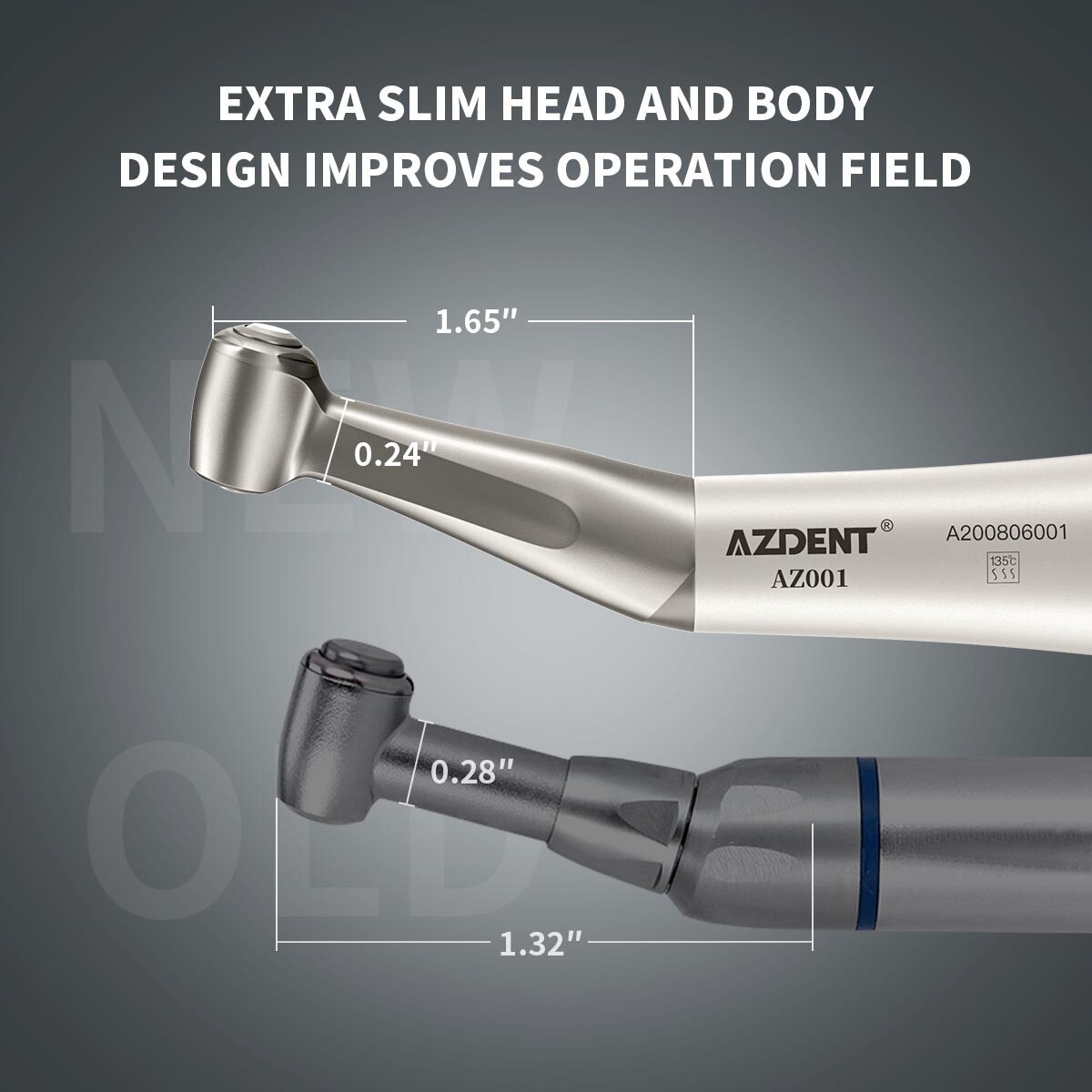 AZDENT Dental Slow Low Speed Handpiece Straight Contra Angle Air Motor 4/2Holes