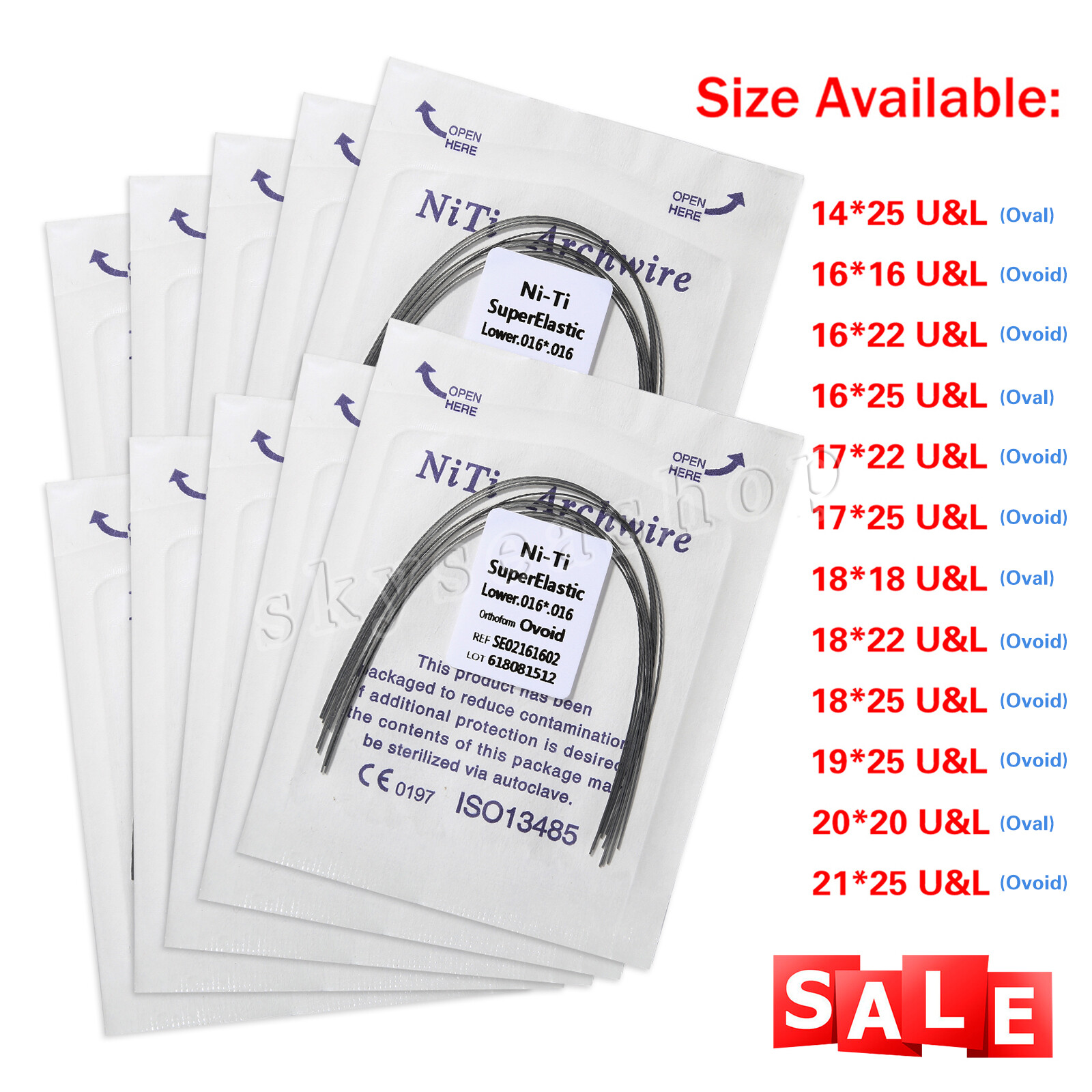 10pcs/1pack Orthodontic Round /Rectangular Arch Wires Niti Super Elastic ws