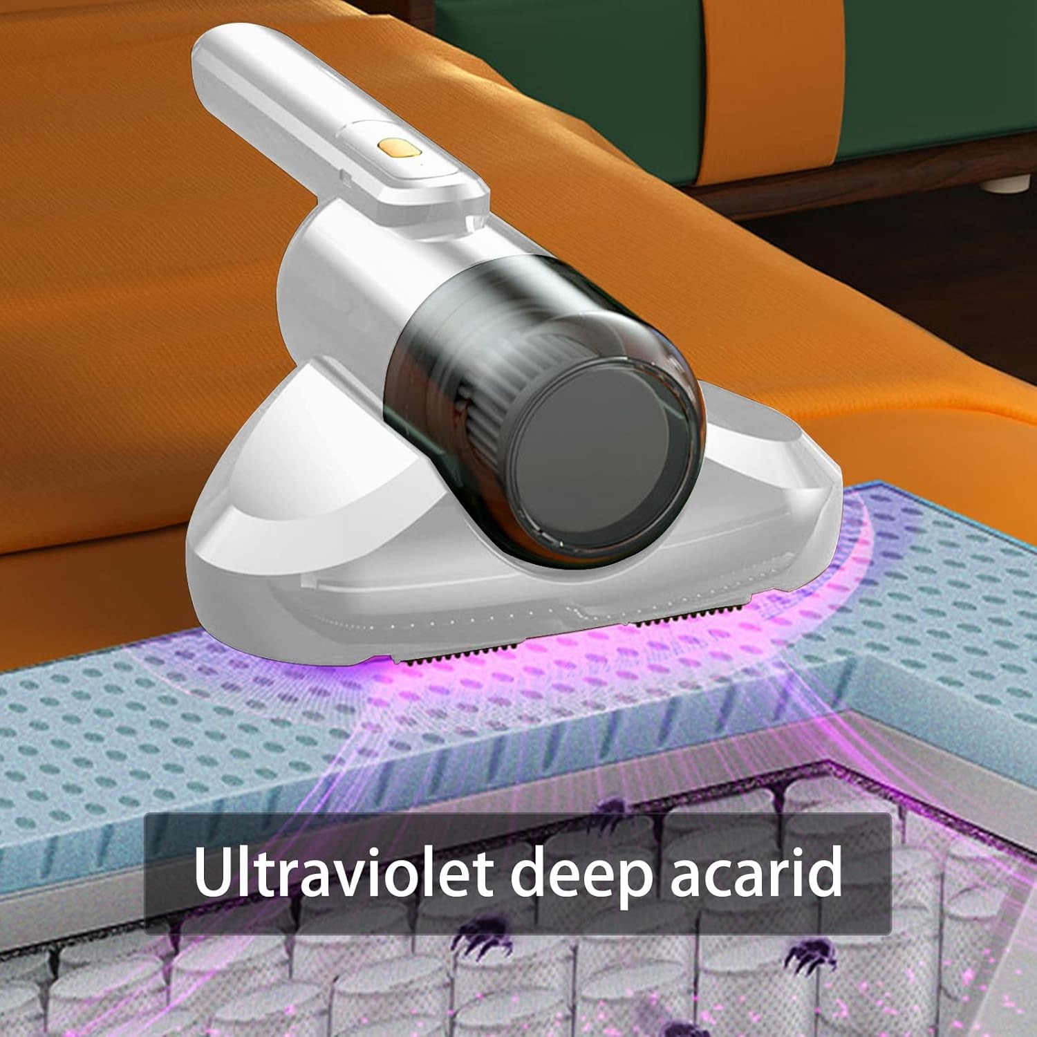 Handheld UV C Bed Vacuum Kills Bacteria Dust Mites Allergen Remover For Mattress