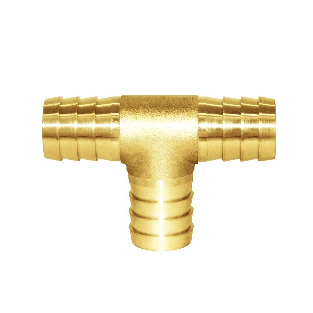 1/2″ Brass Barb Tee Fittings T-Shaped 3 Ways Union 1/2″ Hose Barb Pipe Fittin…