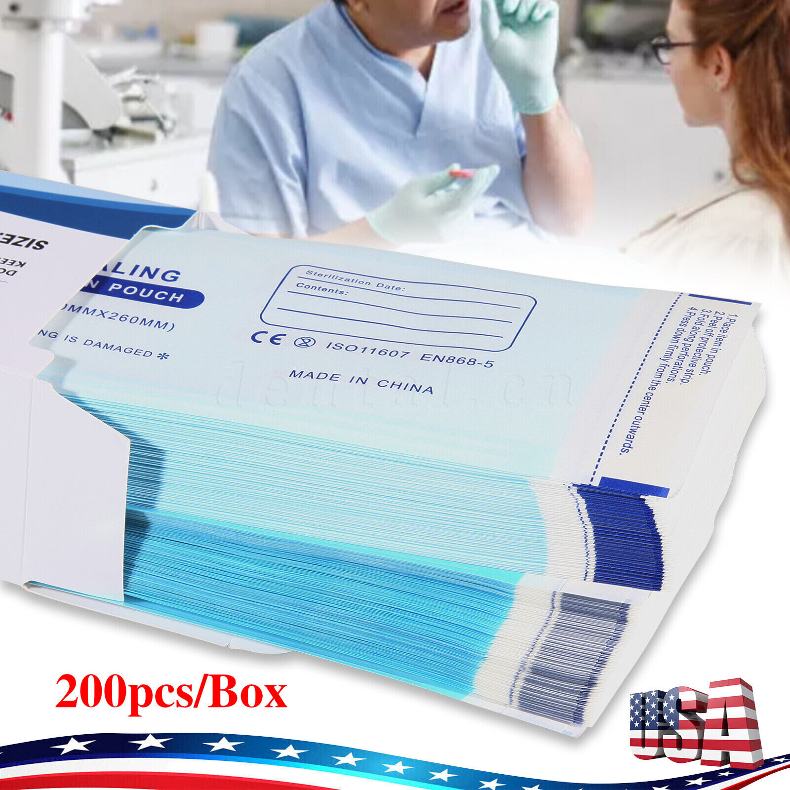 up to 10000 Sterilization Pouches 3.5″ x 10″ Dental Medical Self Seal Pouch Bag