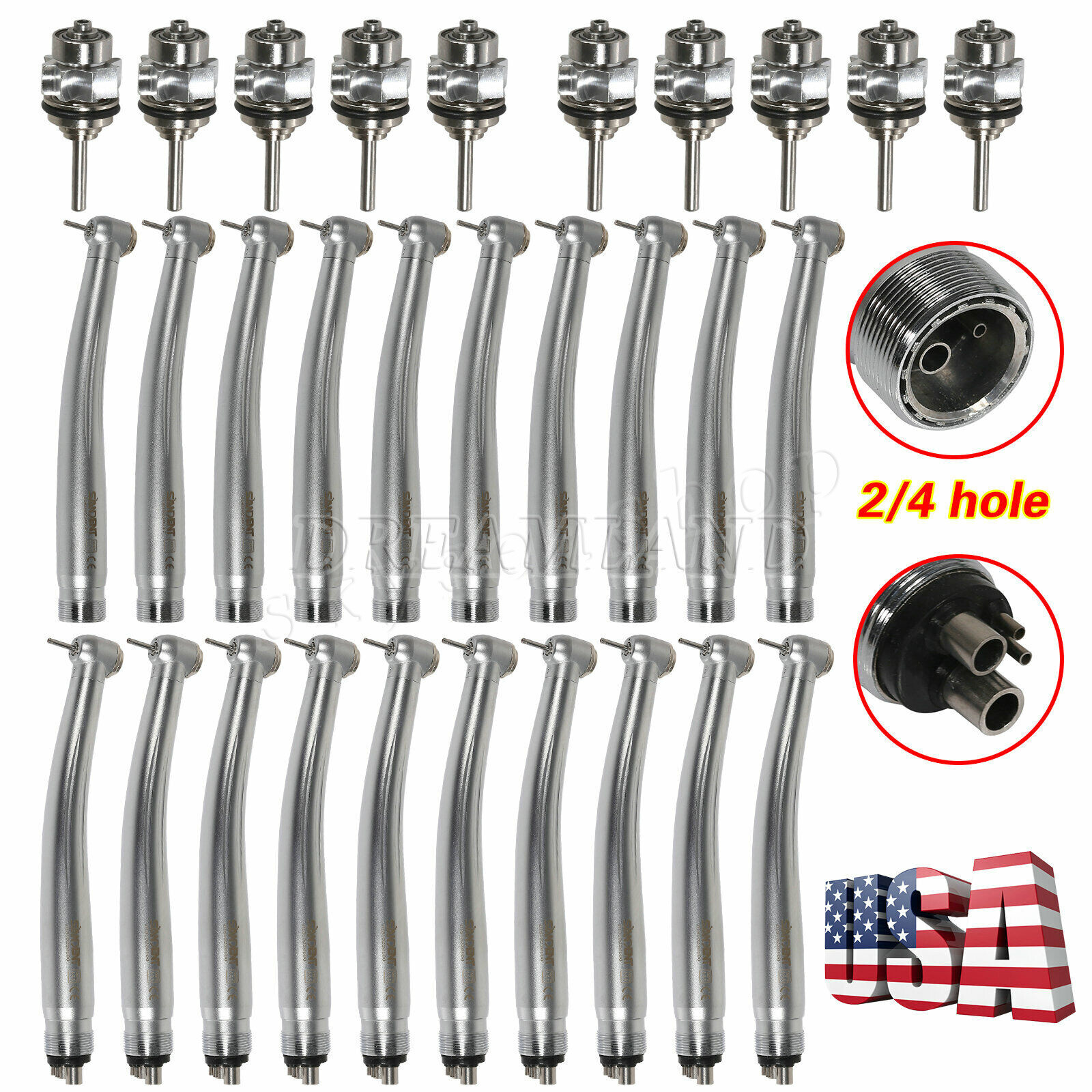 10 Packs NSK Pana Max Style Dental High Speed Turbine Handpiece Push Button 2/4H