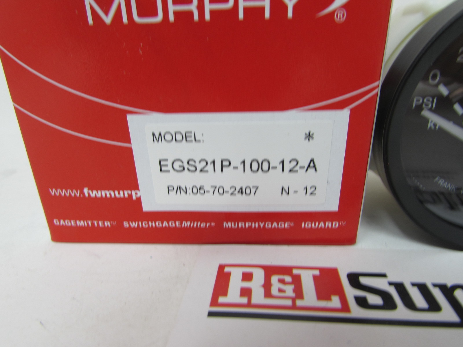 NEW MURPHY 100PSI ELECTRIC OIL PRESSURE GAUGE EGS21P-100-12-A PART # 05-70-2407