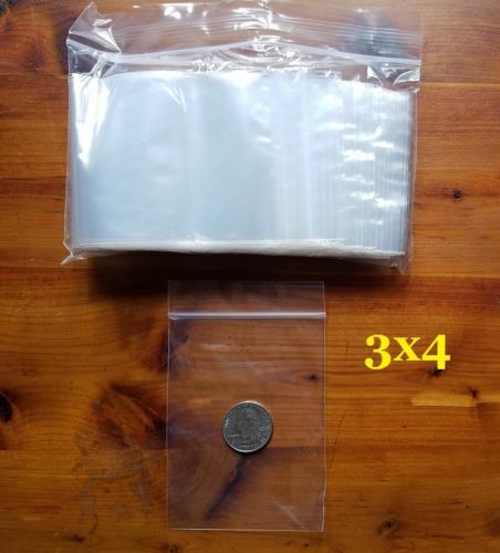 Clear Reclosable Zip Seal Plastic 2-Mil Bags Jewelry Zipper Top Lock Baggies