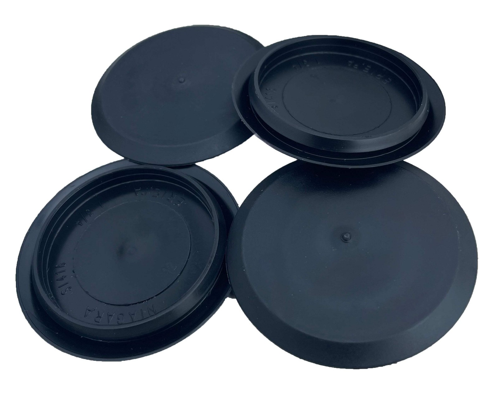 4 Pack New Genuine Niagara Brand Flexible 1-3/4″ Black Plastic Hole Plugs S1416