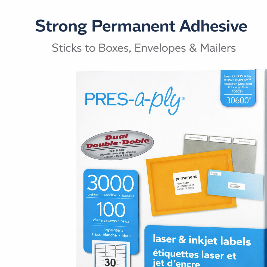 Address Labels 1×2-5/8 White Laser Printer 30 Per Sheet 5160 Compatible