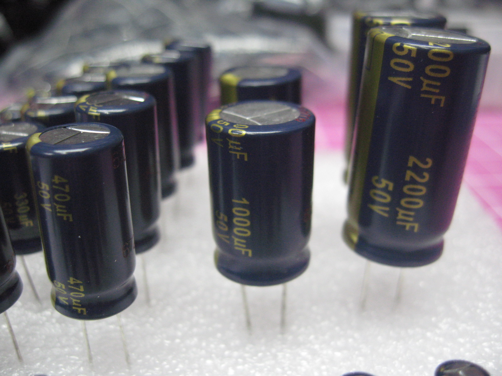 Panasonic – FC Series – Electrolytic Cap Asst – 50v 14 Values 1-2200uF – 64pcs