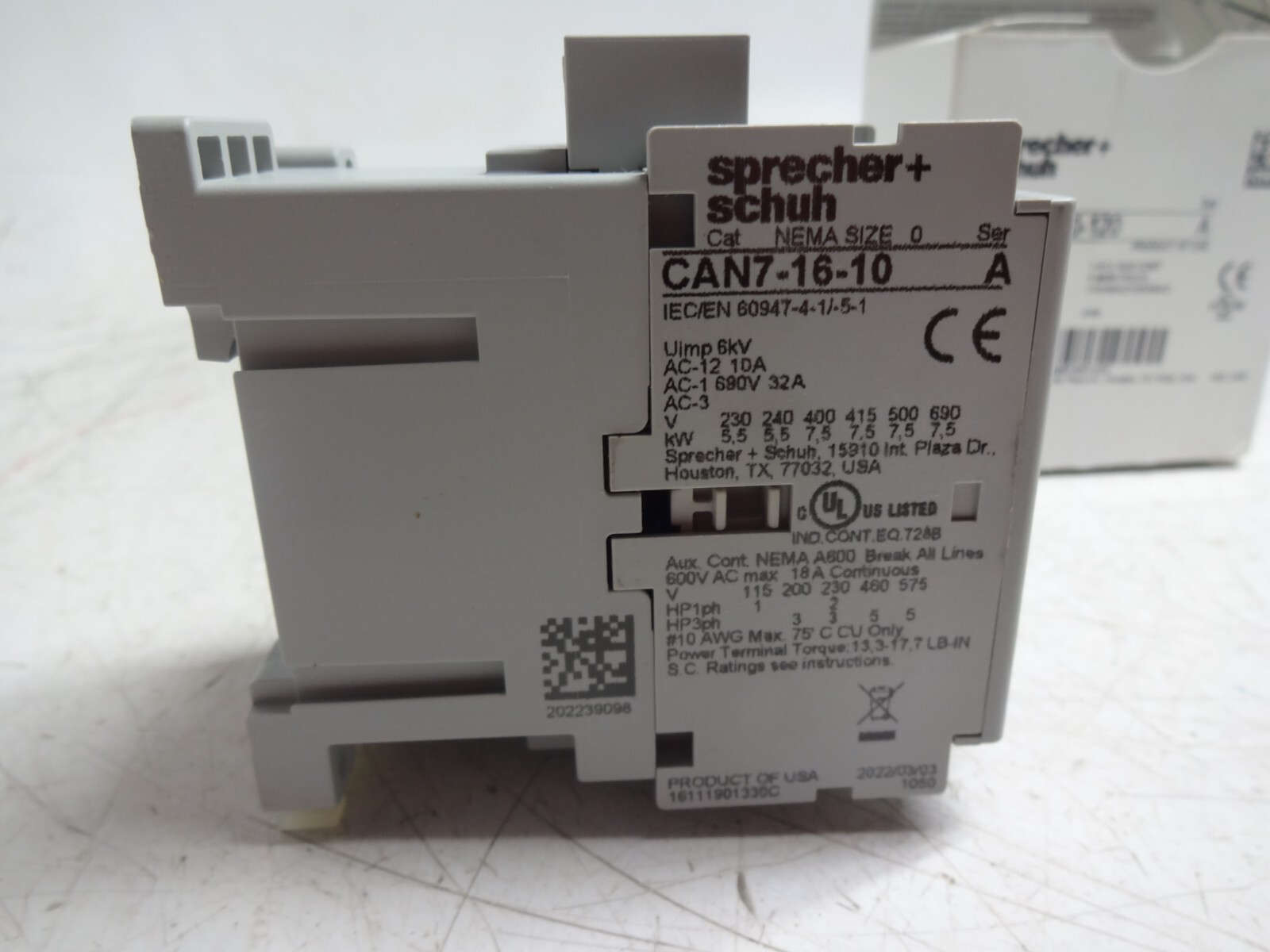 New Sprecher + Schuh CAN7-16-10-120 Contactor