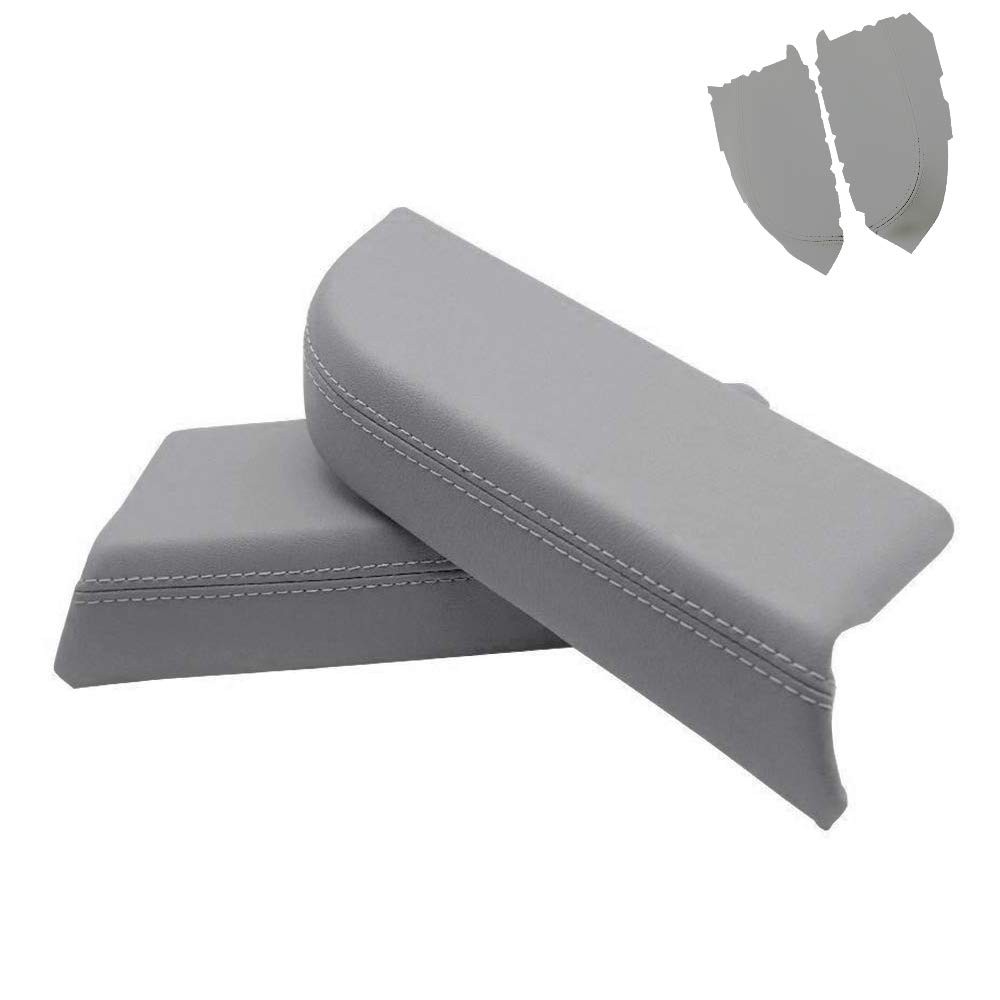 Gray Front Door Armrest Cover For Honda Pilot 2009-2013 Synthetic Leather
