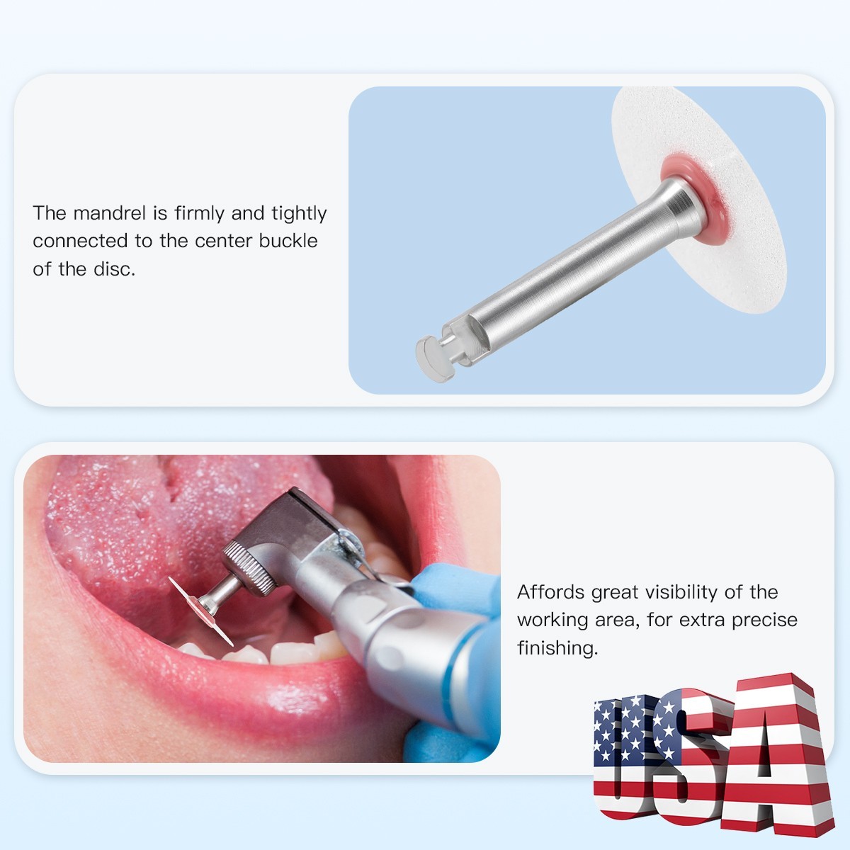 Kit de 40 Discos + Mandril para Pulido Dental RA2.35mm, para Contraángulo