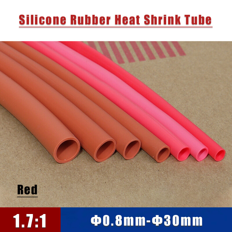 0.8-30mm Red Flexible Silicone Rubber Heat Shrink Tubing 1.7:1 High Temp 200°C