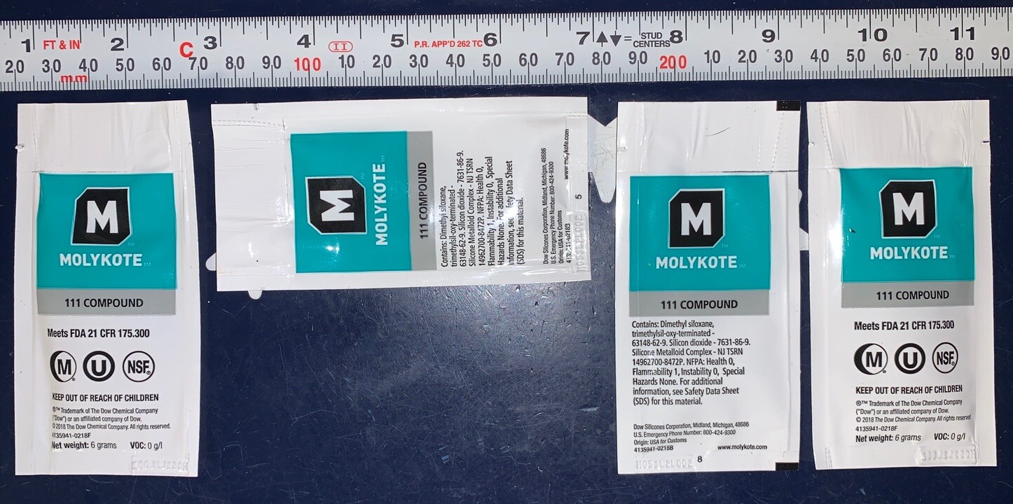 Dow Molykote 111 FDA O-Ring Lubricant for Espresso Machines 4 Single Use Packets