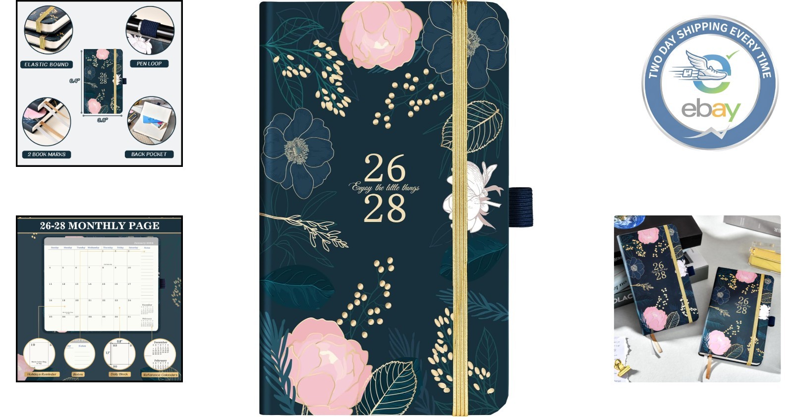 Stylish 2026-2028 Pocket Planner: Flexible 3- Monthly Planner, 6.3″ x 3.8″