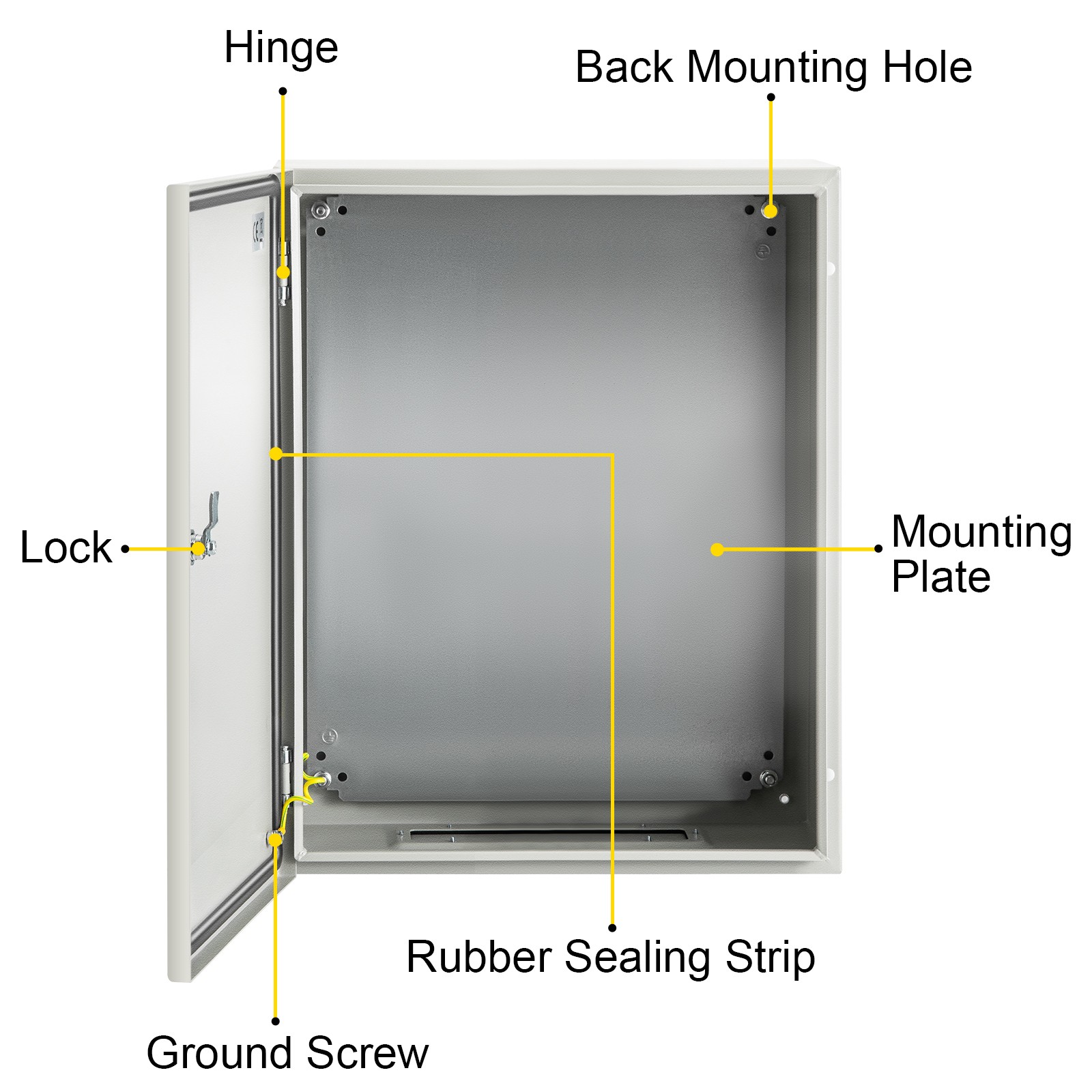 VEVOR Steel Electrical Box Electrical Enclosure Box 20x16x6” Carbon Steel IP65