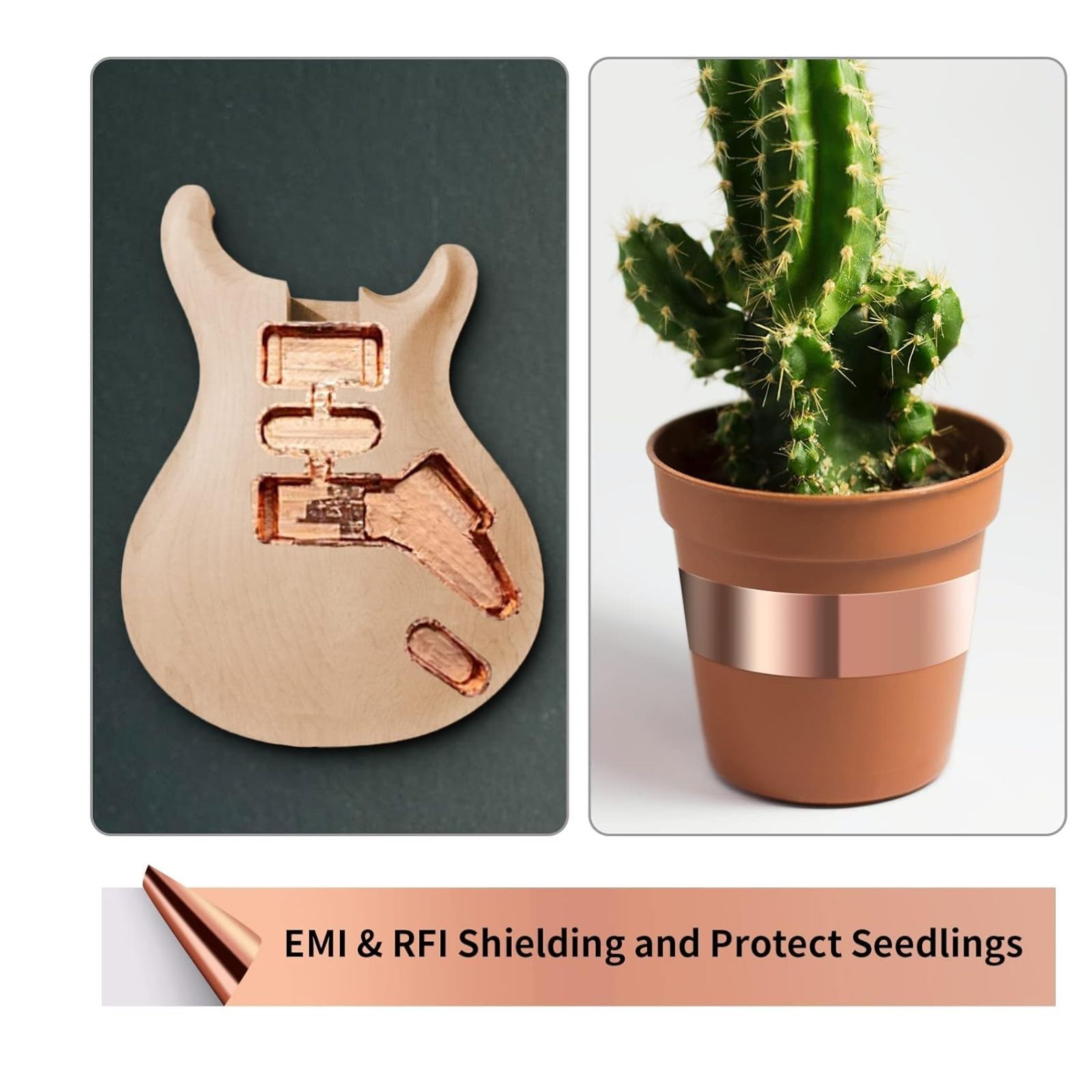 Copper Foil Tape with Conductive Adhesive for Guitar & EMI Shielding (2 x 33)