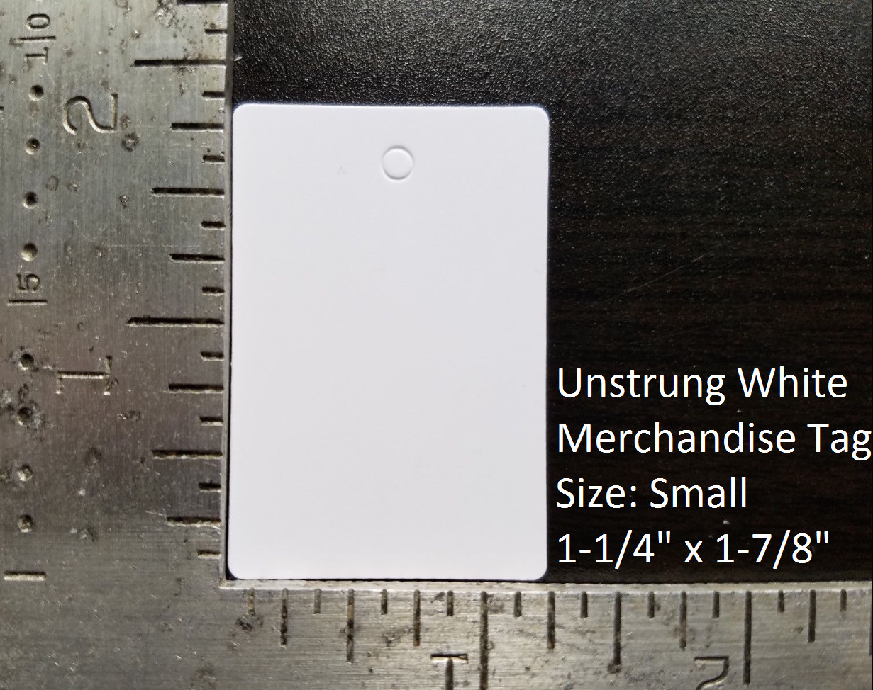 Blank White Garment Price Tags Unstrung Merchandise Jewelry Coupon Store Small
