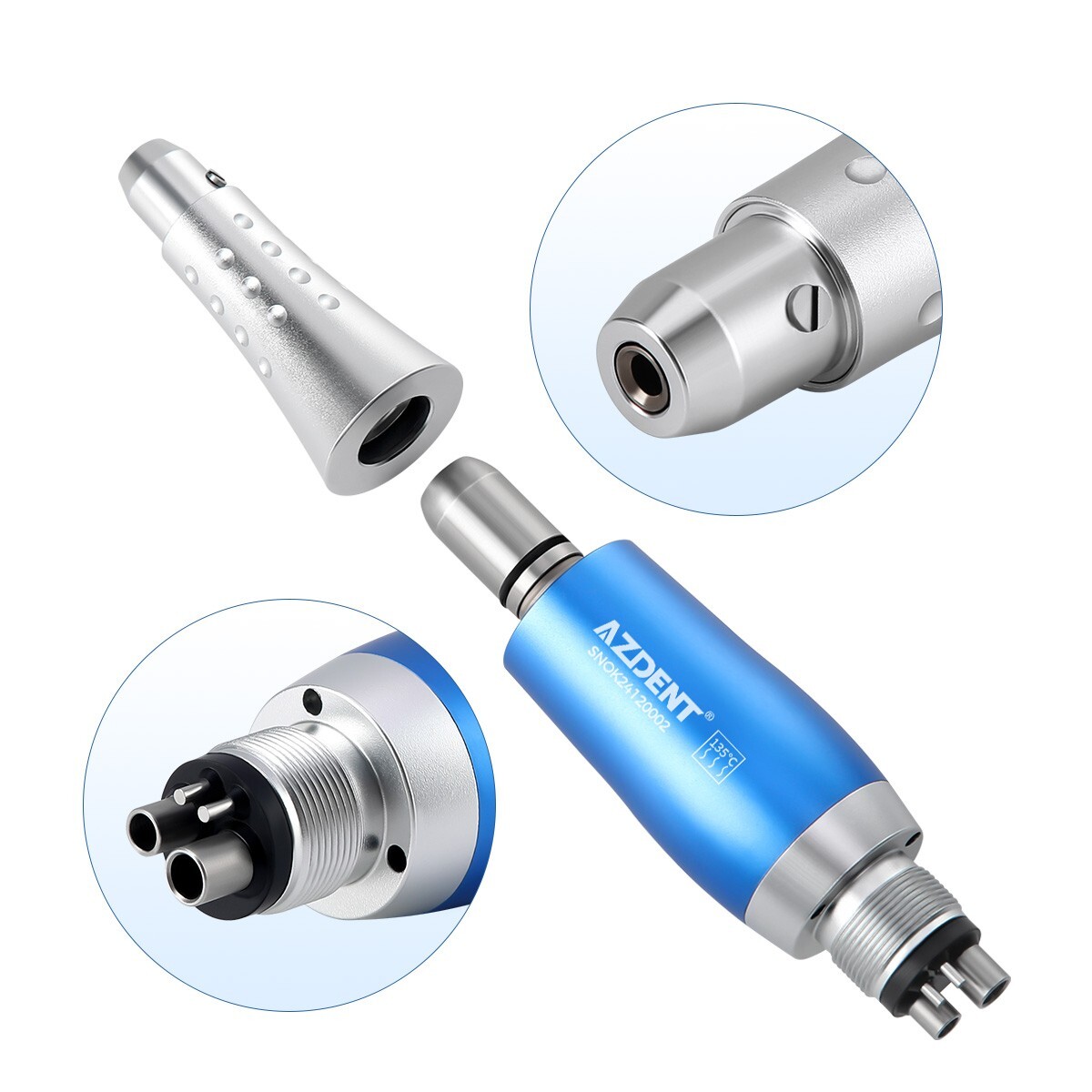AZDENT Dental Cordless Wireless Hygiene Prophy Handpiece Air Motor 360° Swivel