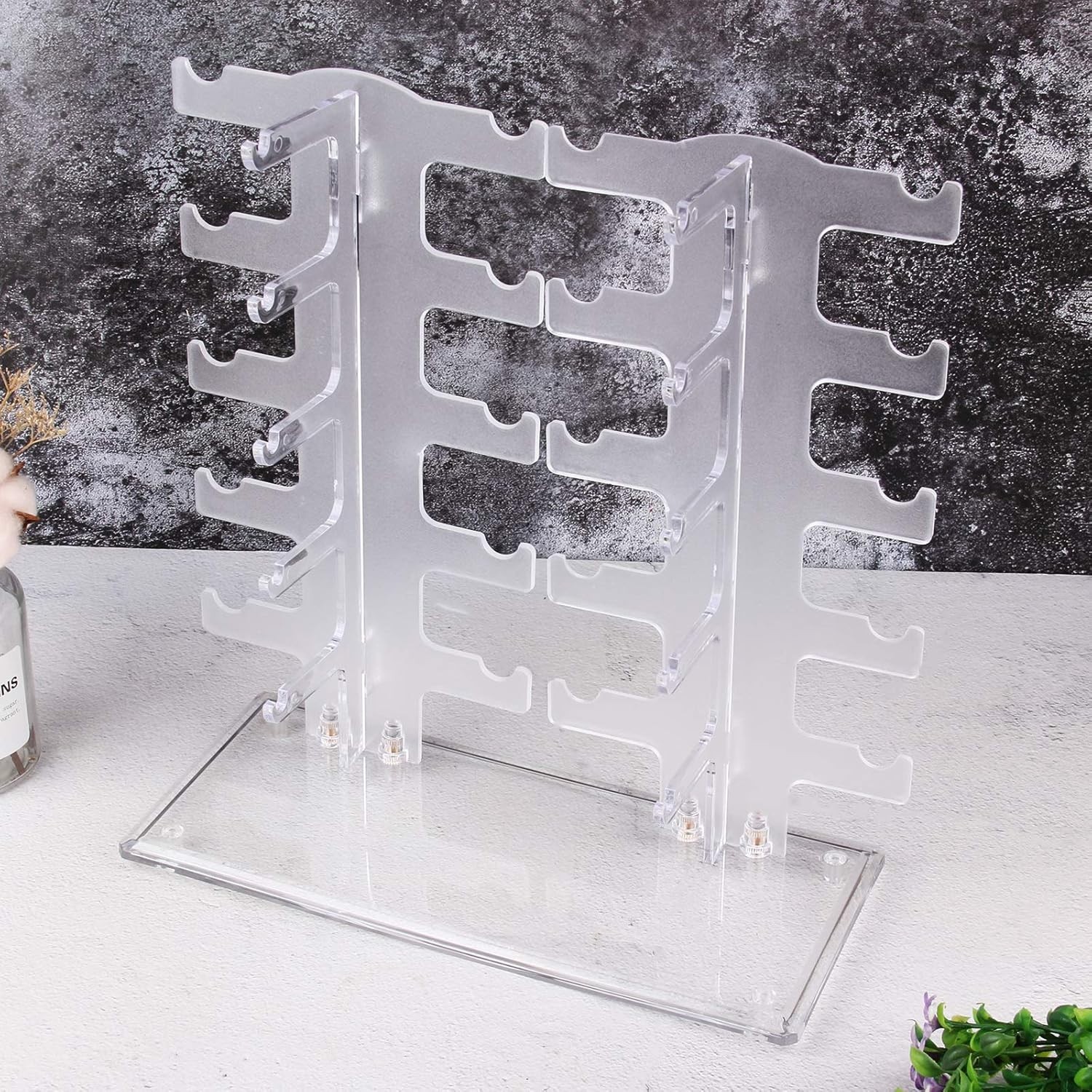 Space-Saving 2-Row Eyewear Holder – Lightweight Display for 10 Pairs of Glasses