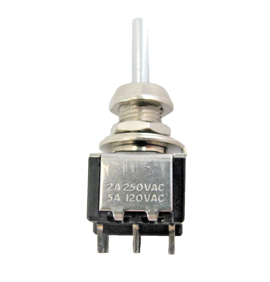 (2x) DPDT None-On-Mom (On) 5A @ 120VAC/28VDC, 2A @ 25 Flat Bat Toggle Switch
