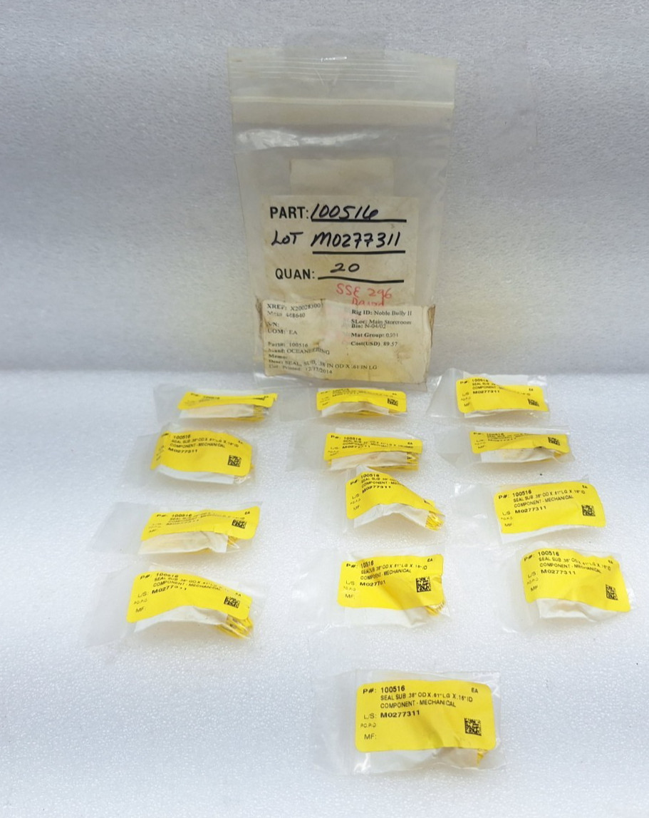 OCEANEERING 100516 SEAL,SUB .38″ OD X .61″ LG X .16″ ID LOT OF 13 PCS NEW