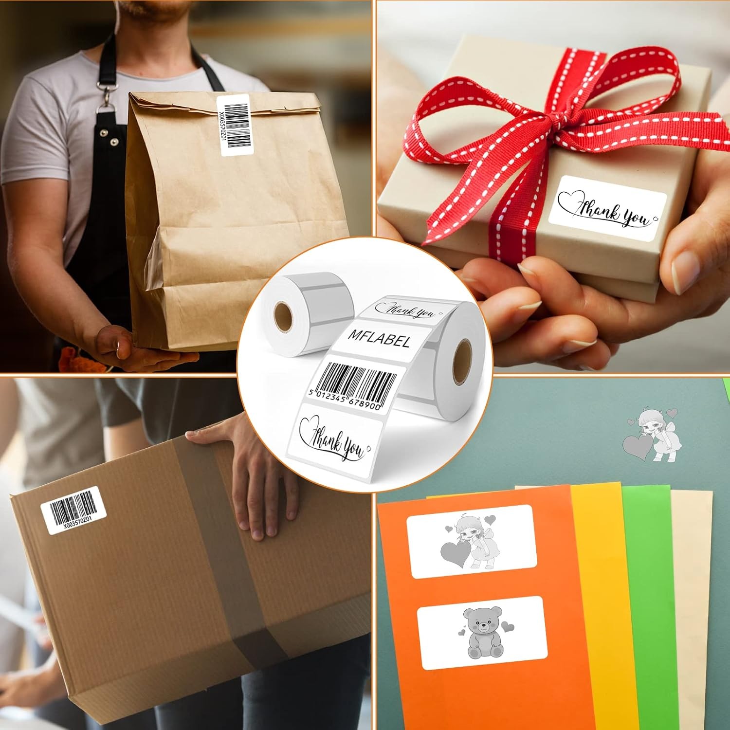 2.25″ X 1.25″ Direct Thermal Label UPC FBA Barcodes Address Stickers Zebra Rollo