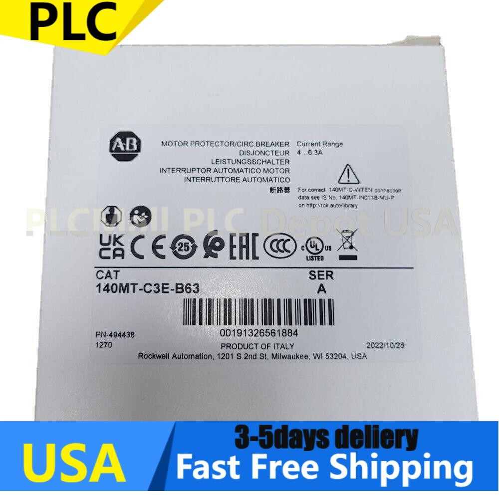 New Allen Bradley 140MT-C3E-B63 Motor Protector / Circuit Breaker
