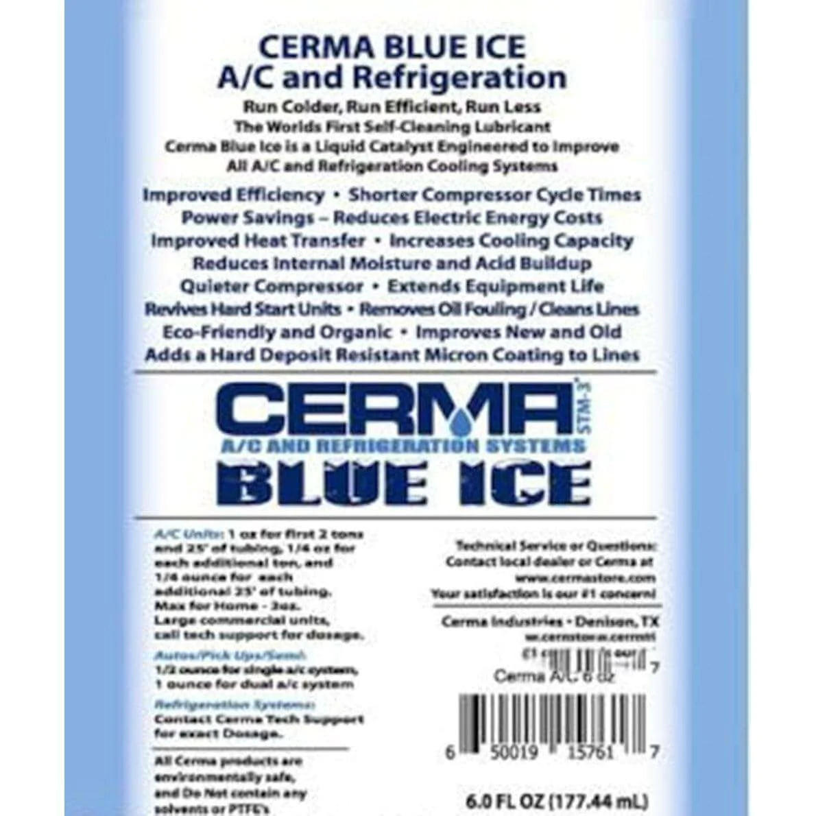 Cerma Blue Ice A/C Refrigeration Ceramic Treatment STM-3 SiC All Refrigerants