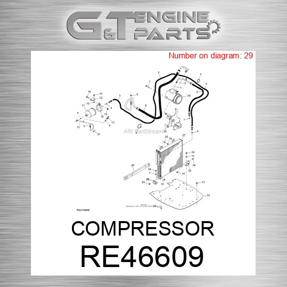 RE46609 COMPRESSOR fits JOHN DEERE (Surplus Open Box)