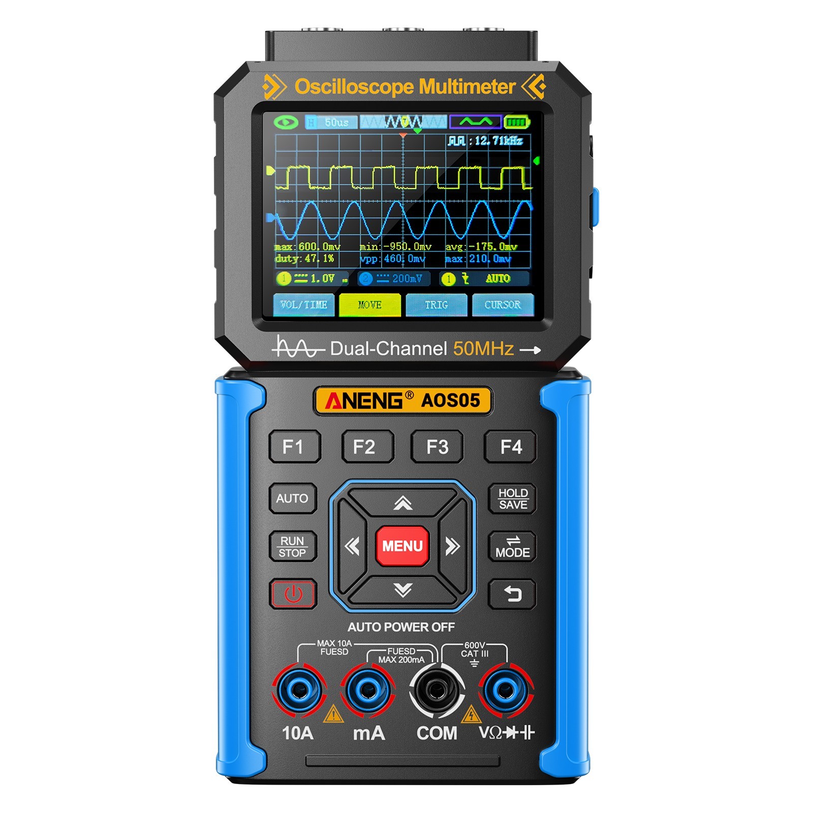 3 IN 1 Digital Handheld Oscilloscope Multimeter Signal Generator 50MHz 200MSa/s