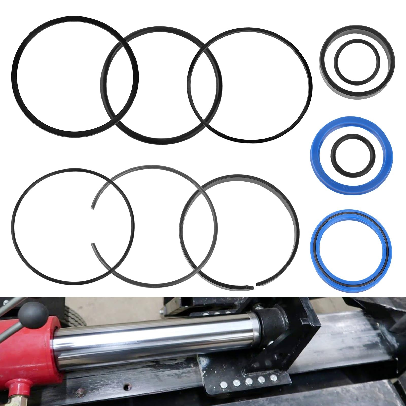 Hydraulic Cylinder Seal Kit for 4″ Bore x 1.75″ Rod Fits 22-Ton Splitter