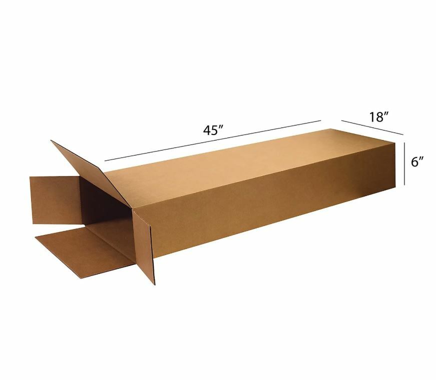 LARGE 18X6X45″ Electric Guitar Keyboard Shipping Packing Moving Side Loading Box