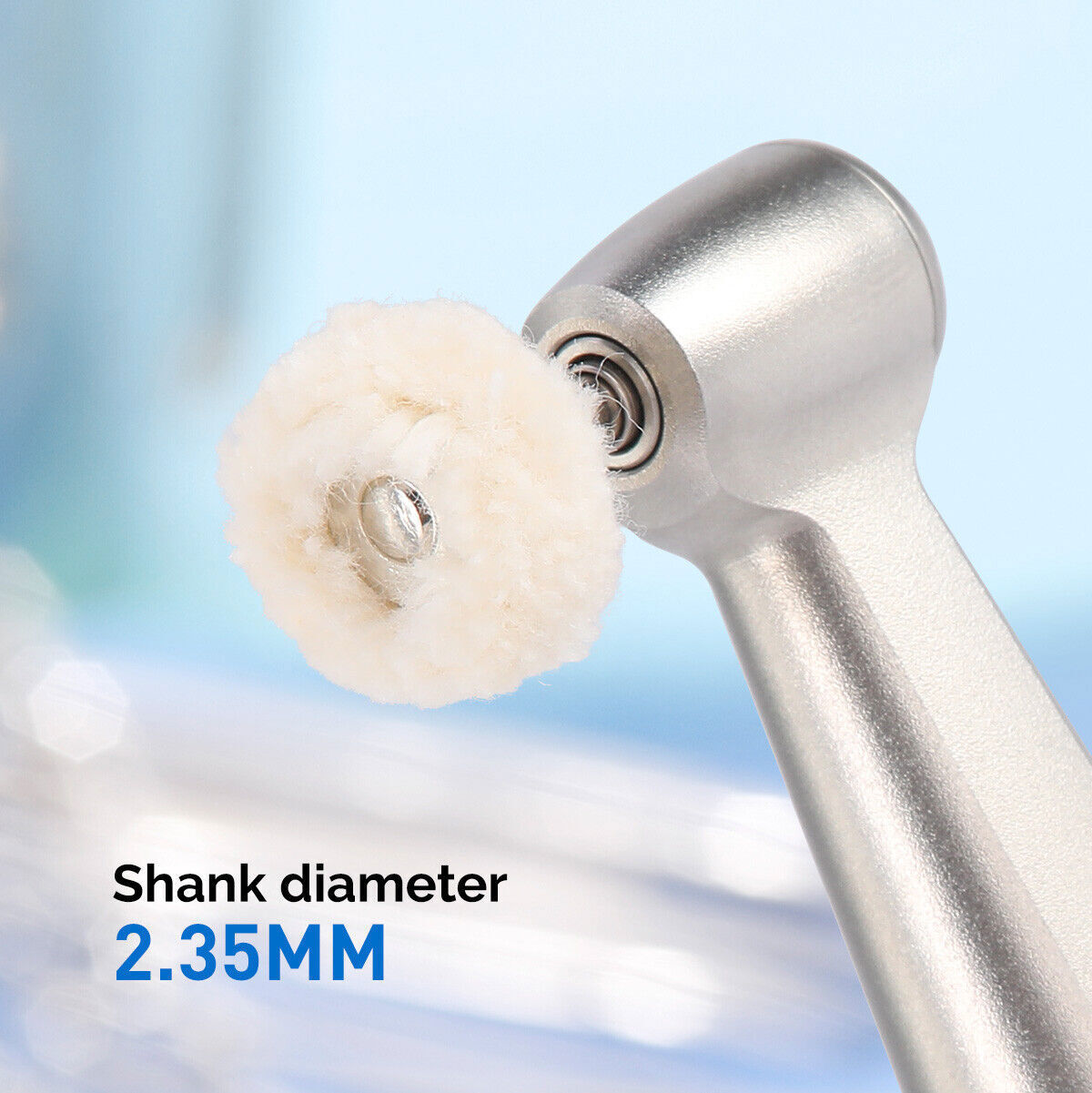 Rueda de cepillo de pulido dental RA 2.35mm cabello blanco de cabra/fieltro/algo