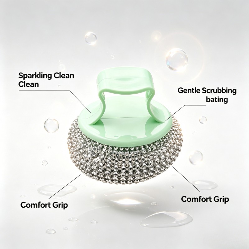 3Pcs Kitchen Cleaning Brush Set With Handle Dish Pan Scrub Brush Tool